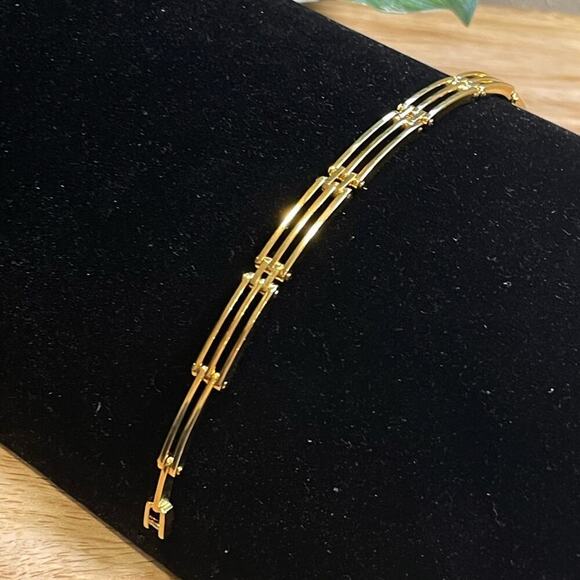 Vintage Deadstock 24KT Gold Filled Gate Link 7” Bracelet - Picture 3 of 6